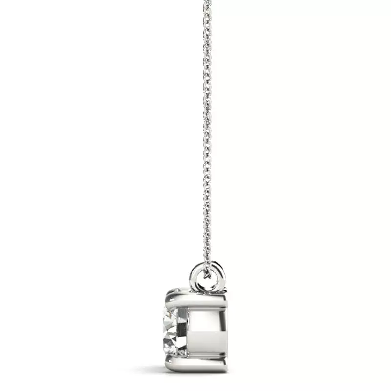14K White Gold Rolled Bail Lab Diamond Solitaire Pendant (1/2 ct. tw.)